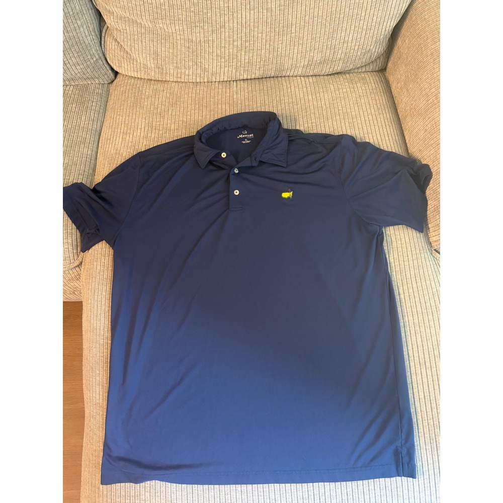 Masters Tech Golf Polo Shirt Mens XL Navy Blue Short Sleeve Embroidered Logo